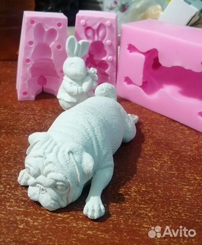 Силиконовая форма для отливки мопс
