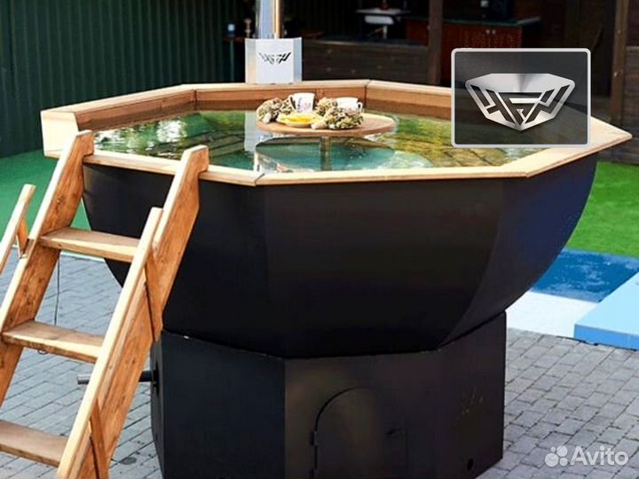 Банный чан на дровах из нержавейки