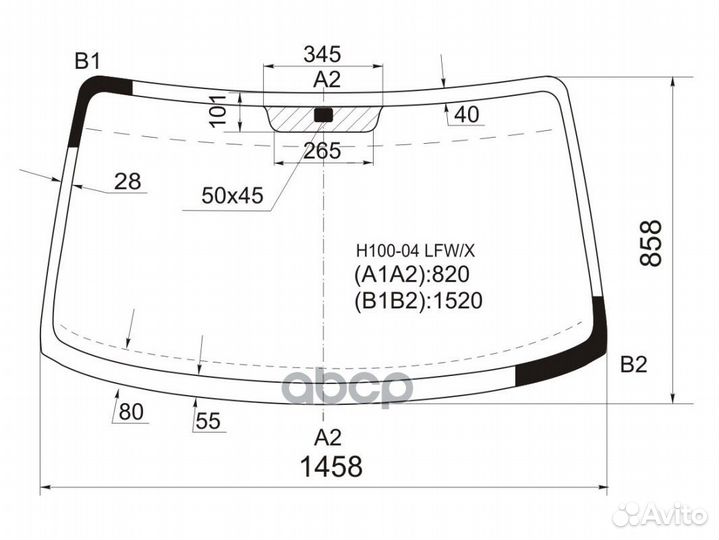 Стекло лобовое Hyundai Porter 04- H10004lfwx XYG