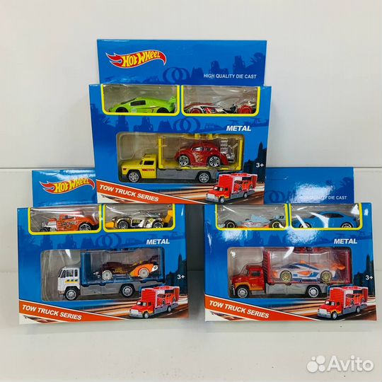 Hot Wheels (Хот Вилс). Грузовик + 3 машинки
