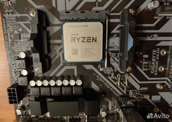 Комплект Ryzen 5600 + B450M DS3H (4 слота)