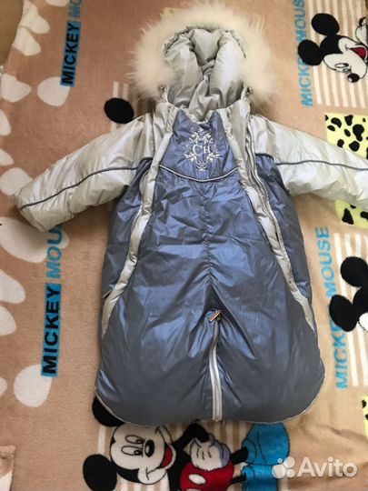 Конверт-комбинезон-трансформер с меховой опушкой