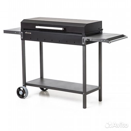 Мангал с крышкой барбекю и полкой на колесах