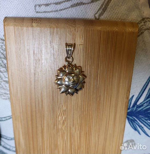 Серебряный кулон Солнце и Слон