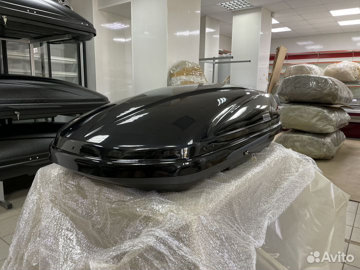 Автобокс Voyage 370л 145см Черный глянец