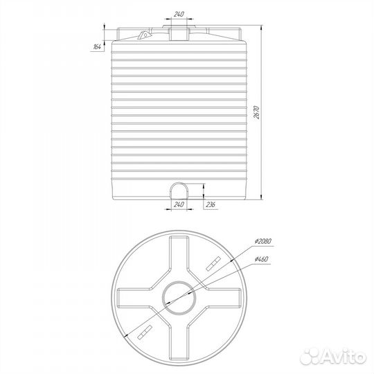 Емкость вертикальная 8000л