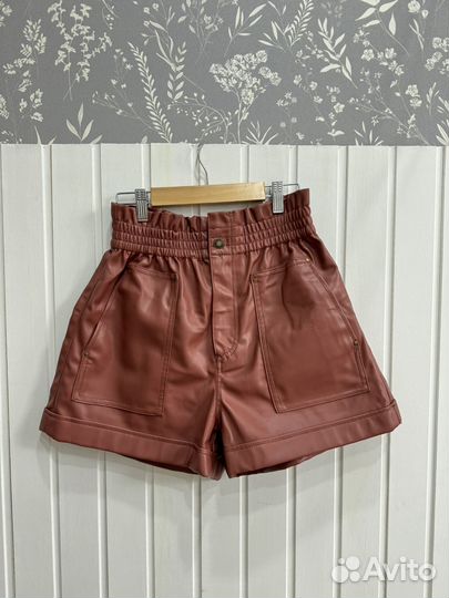 Шорты Zara из экокожи женские