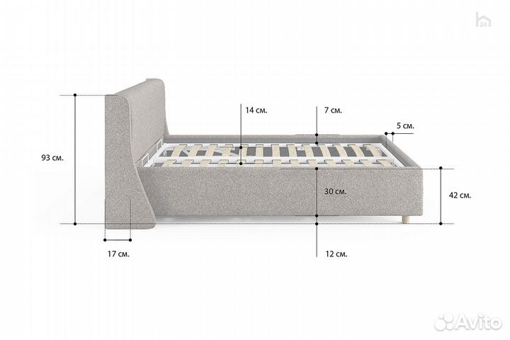 Кровать с основанием 140x200 Barcelona