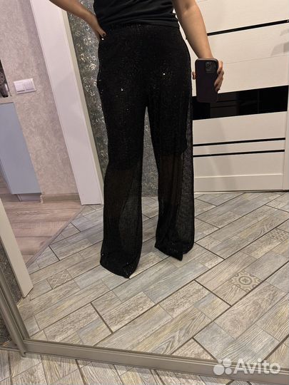 Брюки с пайетками женские