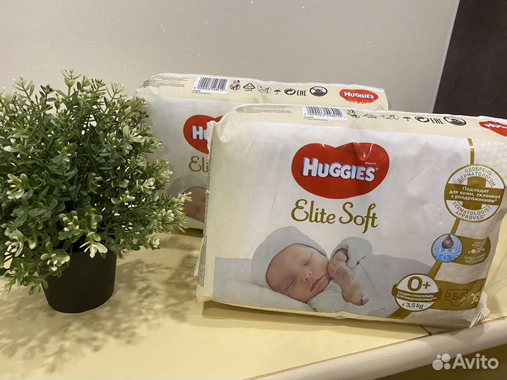 Подгузники huggies elite soft 0+