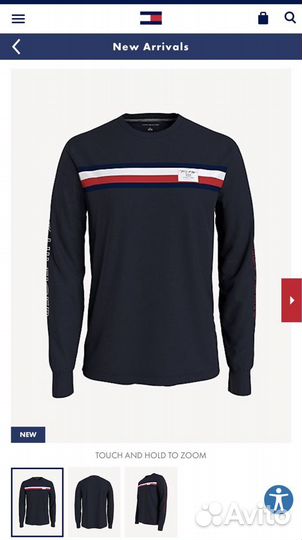 Мужской лонгслив Tommy Hilfiger оригинал