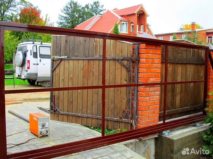 Откатные ворота для частного дома 4*2,1м