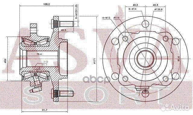 Ступица задняя armada JA60 nissan nswh-A60R asva