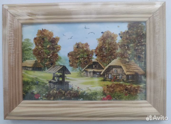 Картина с янтарем