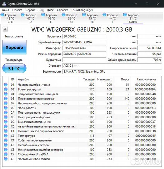 Жесткий диск WD red 2 Tb
