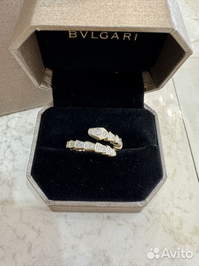 Золотое кольцо Bvlgari змея подвижная