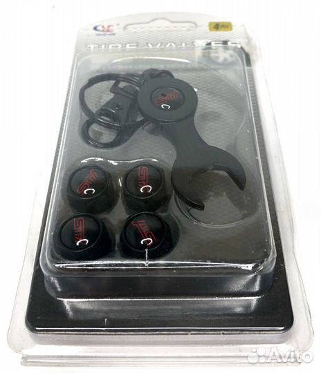 Колпачки на ниппеля - STI (с ключом/черный+белый)