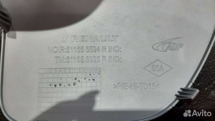 Заглушка бампера задняя Renault duster 2