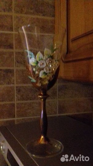 Bohemia Ваза яблоко, 5 фужеров Angela, ваза 2ч.фрг