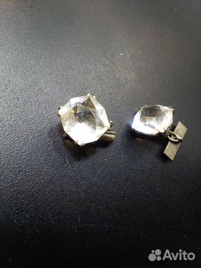 Запонки серебро СССР с позолотой