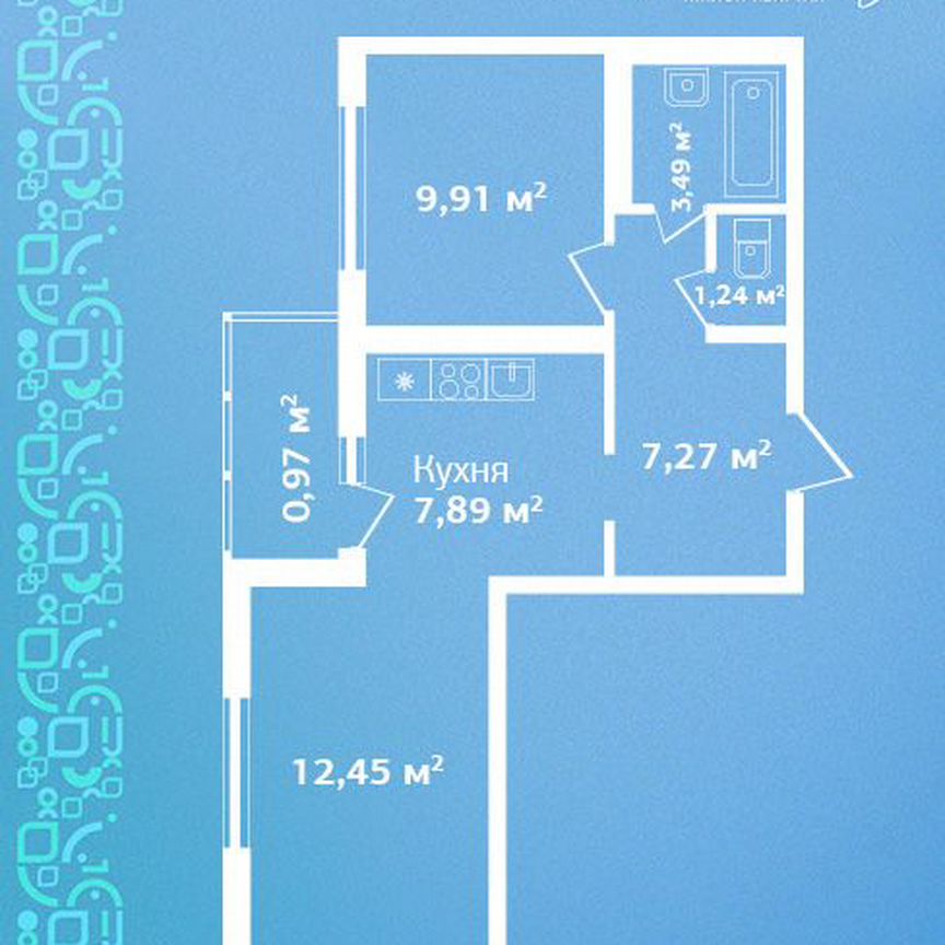 2-к. квартира, 43,2 м², 4/9 эт.