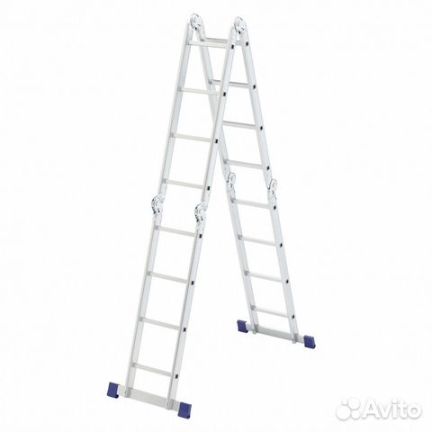 Лестница шарнирная алюминиевая, 4 х 4 ступени, Рос