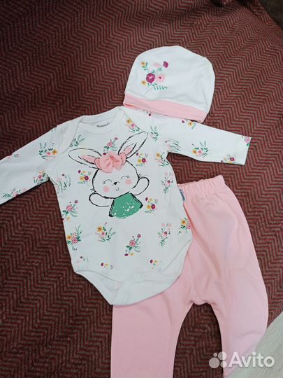 Вещи на девочку 0-6 мес
