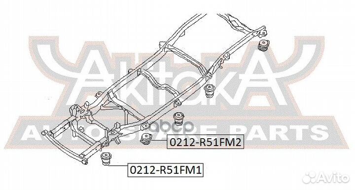 Подушка рамы 0212R51FM1 asva