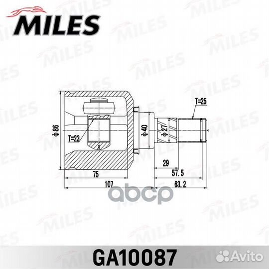 ШРУС nissan almera JPN make GA10087 Miles