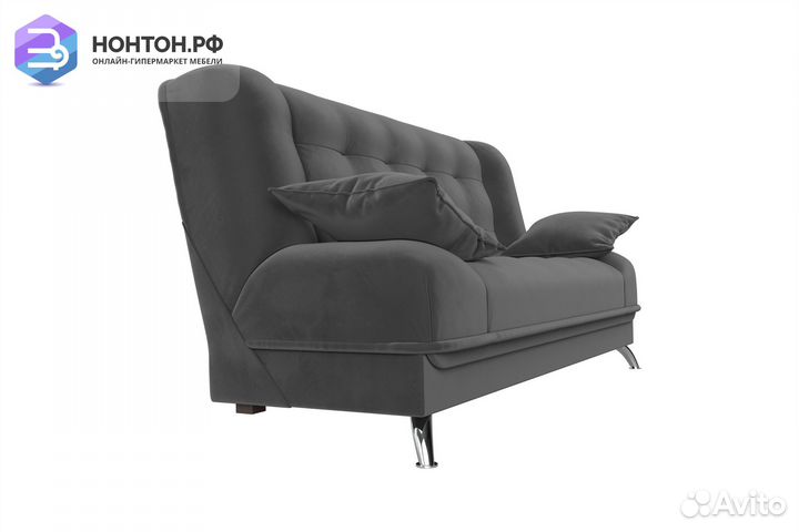 Диван книжка Анна велюр серый