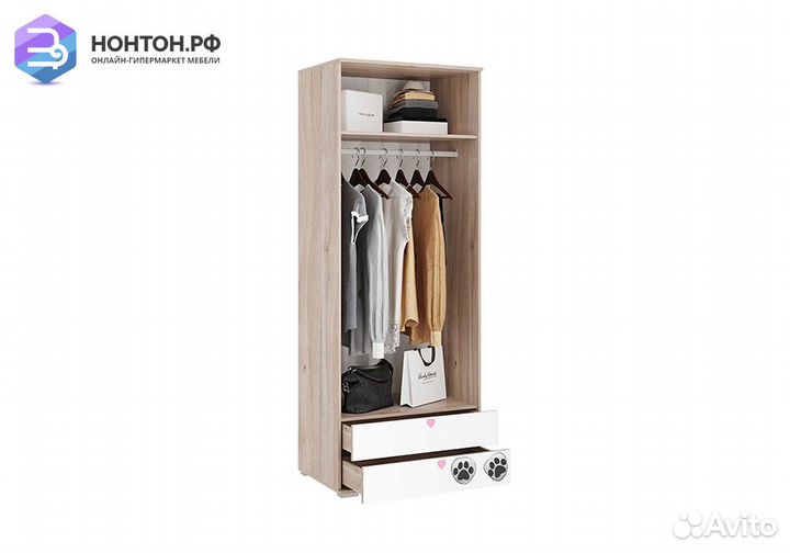 Шкаф 2-х дверный Панда 55.01 дуб мария / белый