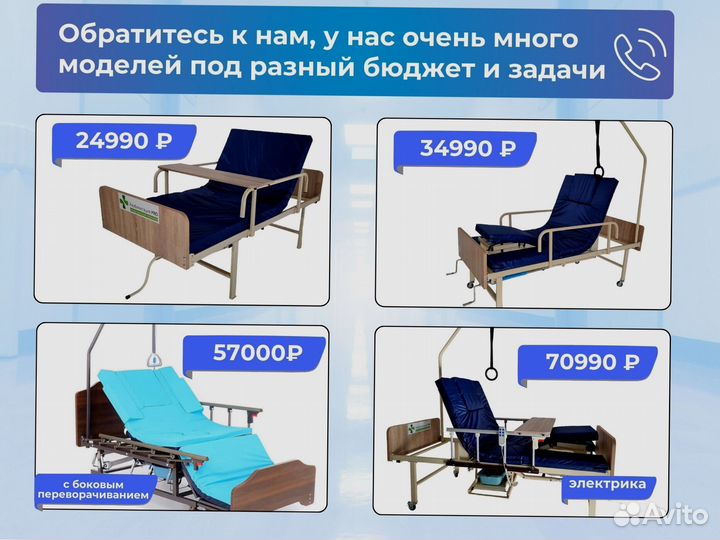 Медицинская кровать для ухода за больными