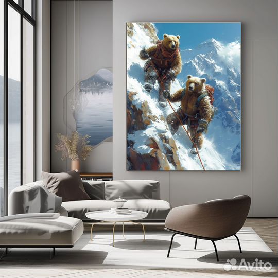 Картина маслом Покорители вершин Современное искус