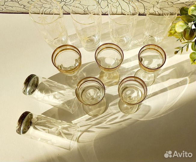 Посуда стеклянная СССР стаканы рюмки