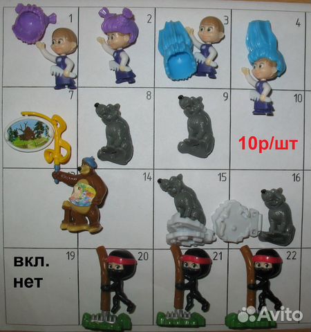 Игрушки Маша и Медведь из киндер сюрприза