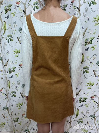 Коричневый вельветовый сарафан