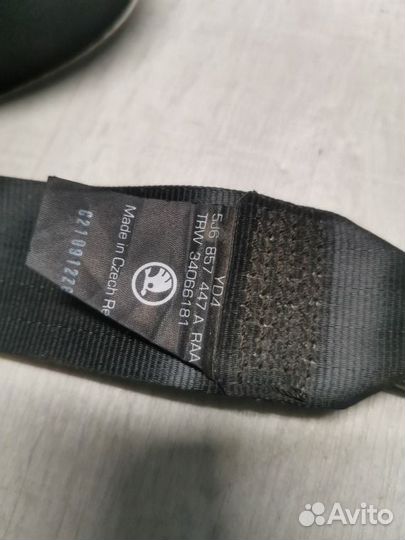 Ремень безопасности задний левый Skoda Fabia 2 1.2