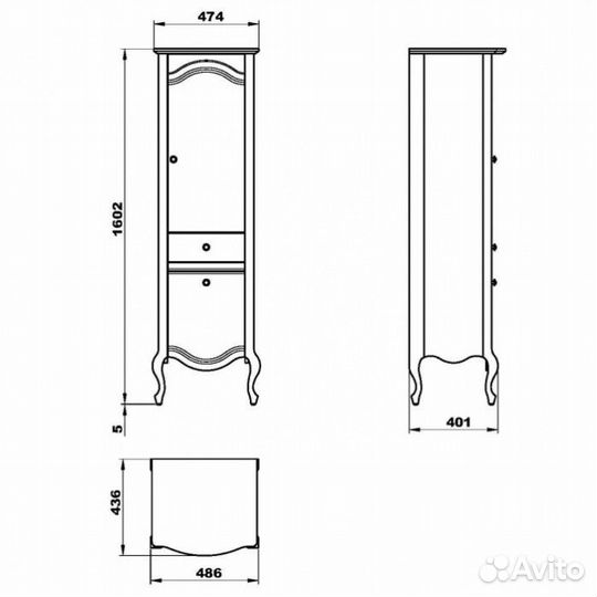 Мебель для ванной Migliore Impero 110 см Noce 25957