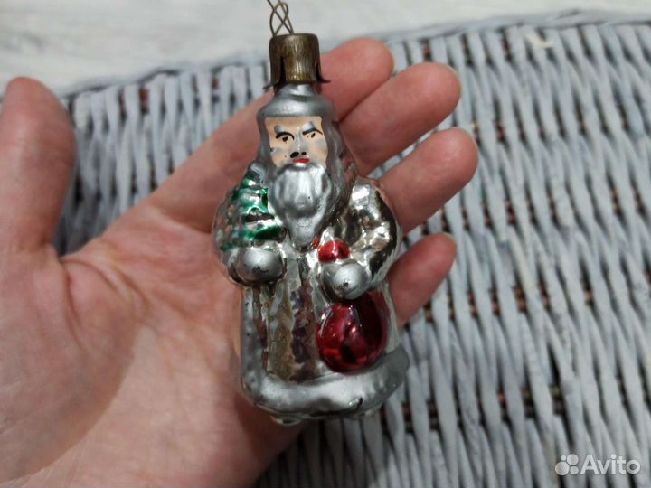 Винтажная ёлочная игрушка Дед мороз СССР