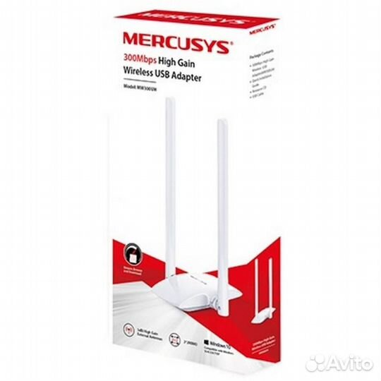 Усилитель Wi-Fi Mercusys MW300UH, N300, USB адапте