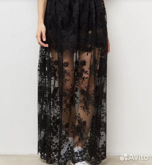 Юбка кружевная черная