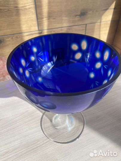Ваза Кобольтовое стекло СССР