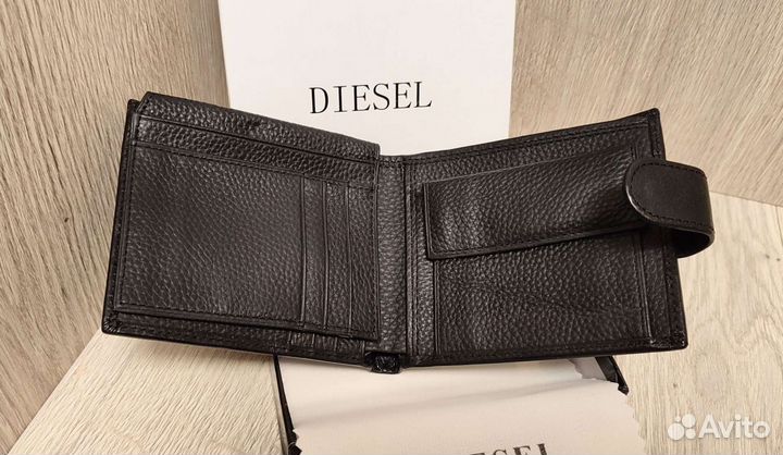 Мужской кожаный кошелёк Diesel black new