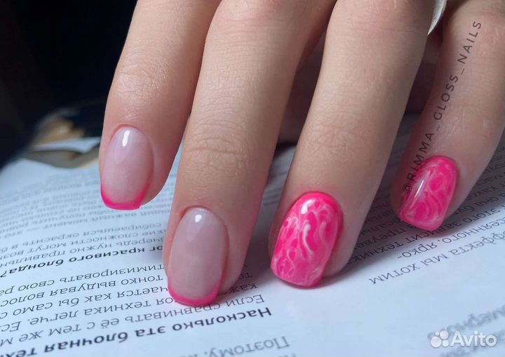 Маникюр с покрытием.Наращивание ногтей