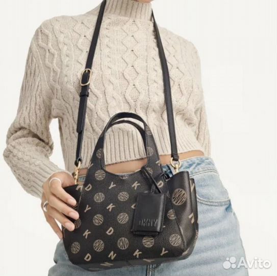 Сумка dkny effortless tote черный лого