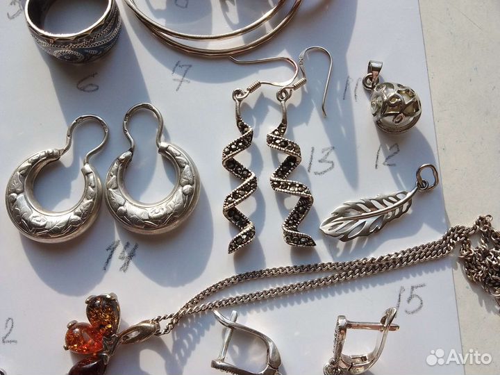 Серьги кольца серебро 925