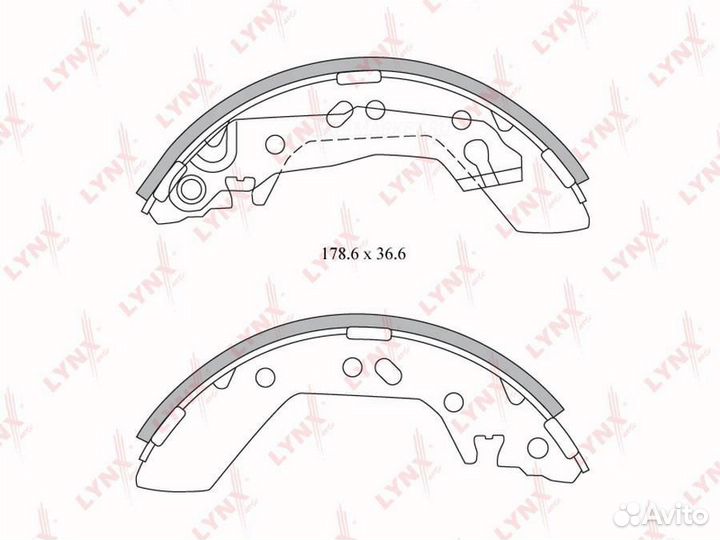 Lynxauto BS-3601 Колодки тормозные барабанные зад