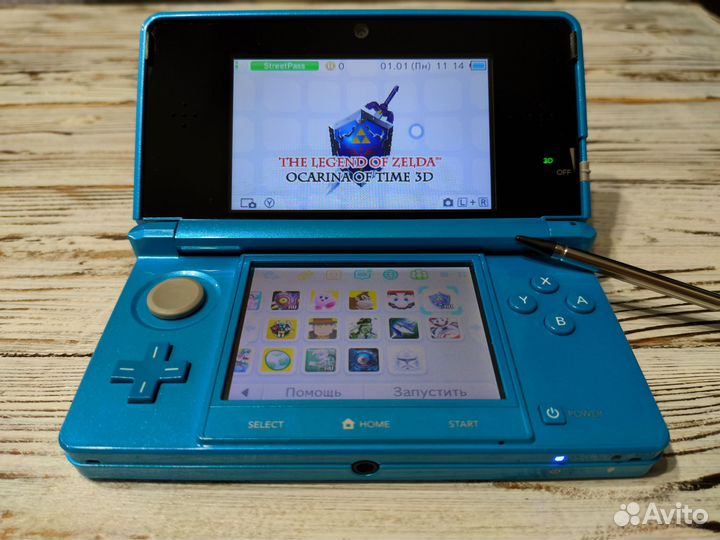 Nintendo 3ds ice blue 64gb