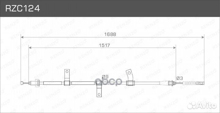 Трос ручного тормоза RZC124 Kia Ceed RZC124 renzo