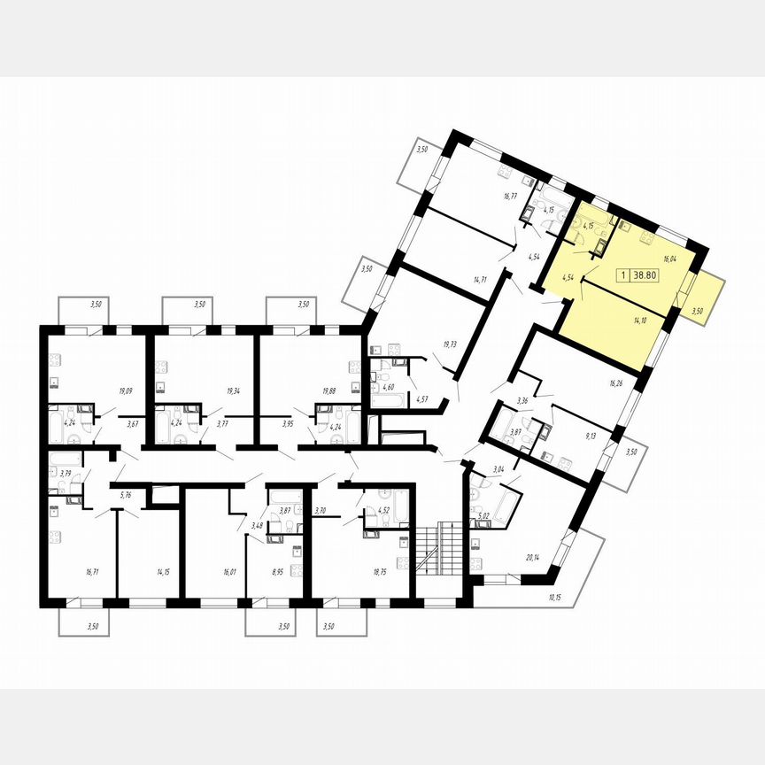 1-к. квартира, 38,8 м², 2/3 эт.